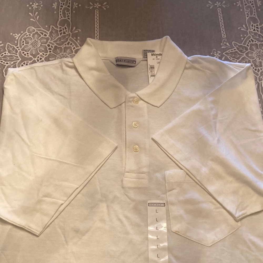 Mens White Wentworth Pullover Polo sz. L New never worn